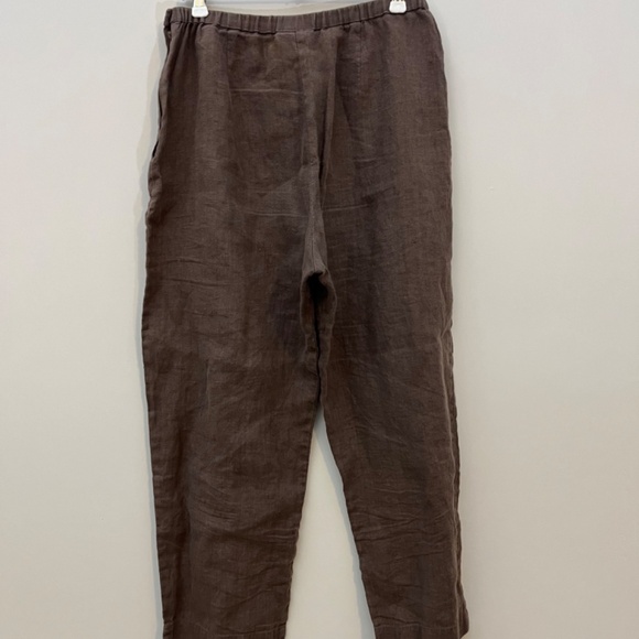 Kathleen Sommers Brown Linen Pants size 8 - Picture 2 of 4